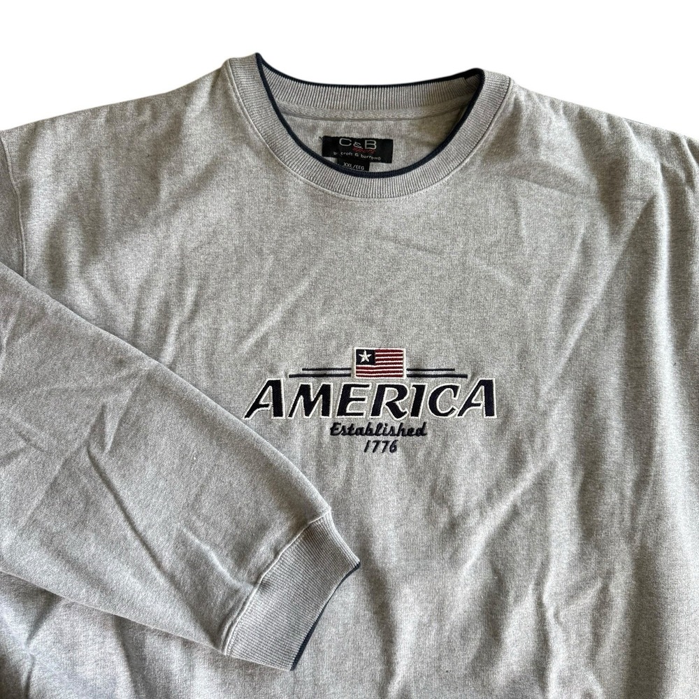 VTG Y2K Croft & Barrow Men's America Embroidered Sweatshirt Size XXL Crewneck
